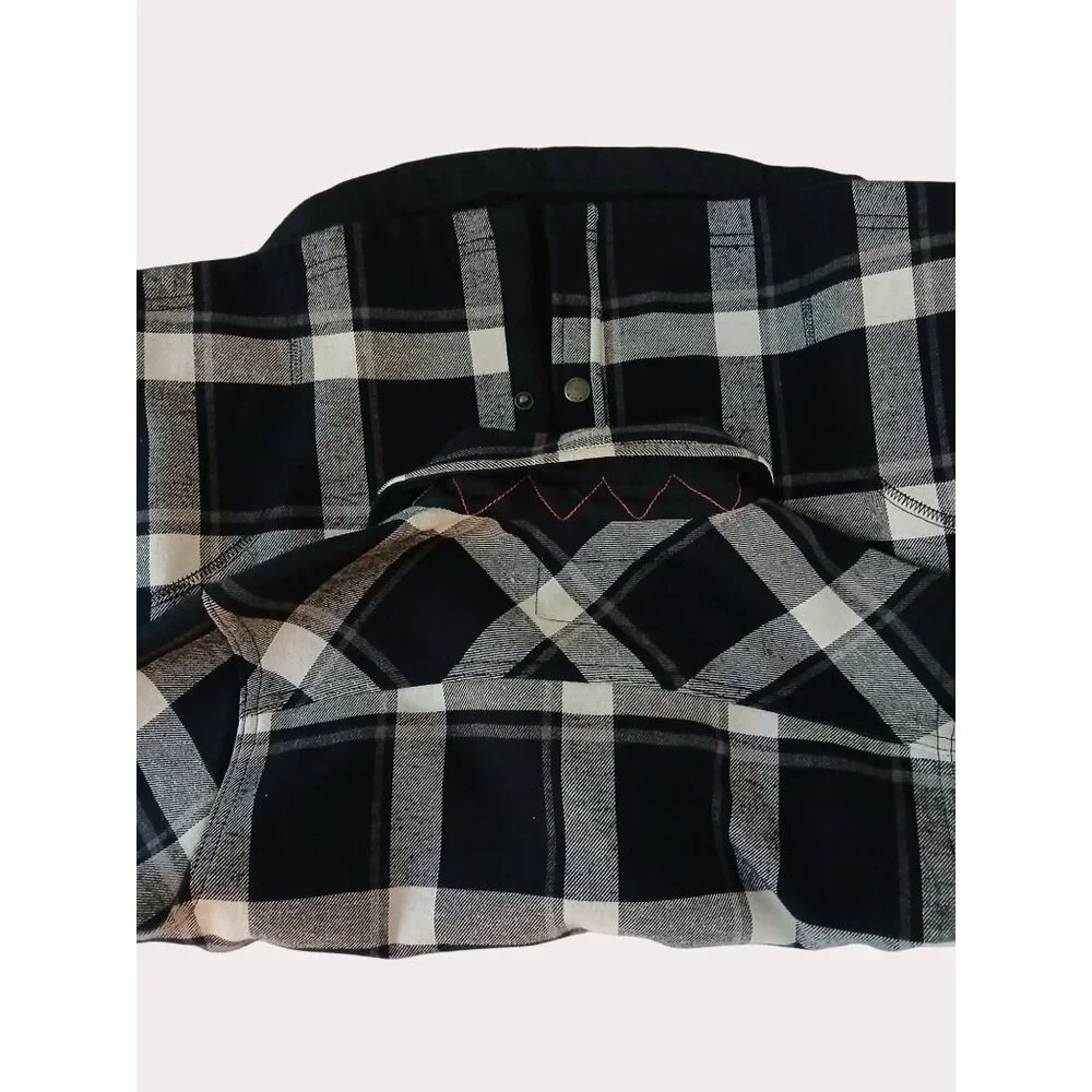 Orvis Womens Plaid Flannel Shirt Jacket Black Gray Snap Button Front S Pockets - Picture 13 of 16
